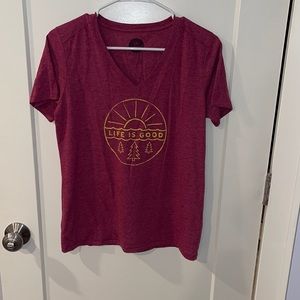 Life is good v neck tee